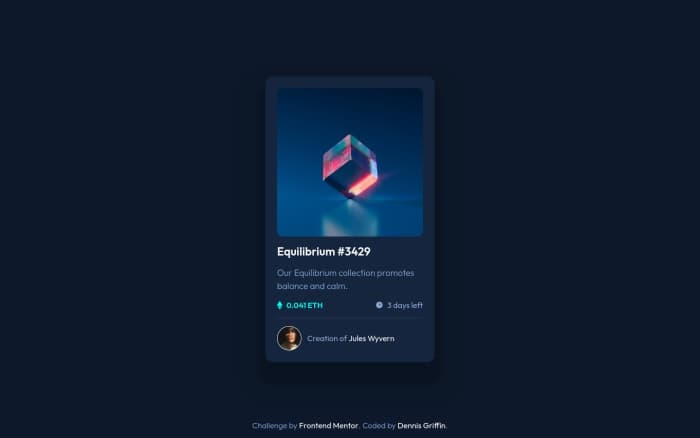 NFT Preview Card Component