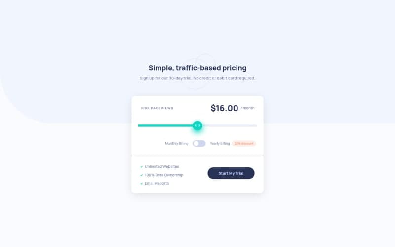 Interactive Pricing Component