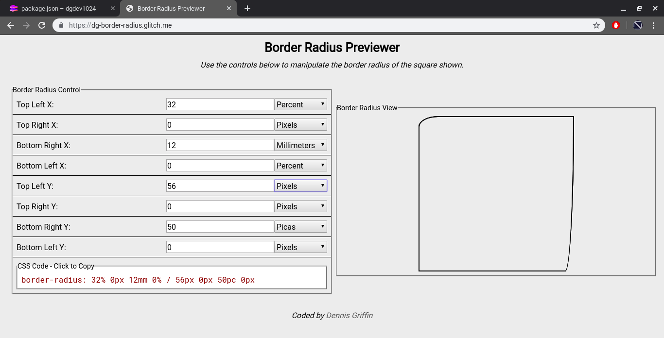 Border Radius Previewer
