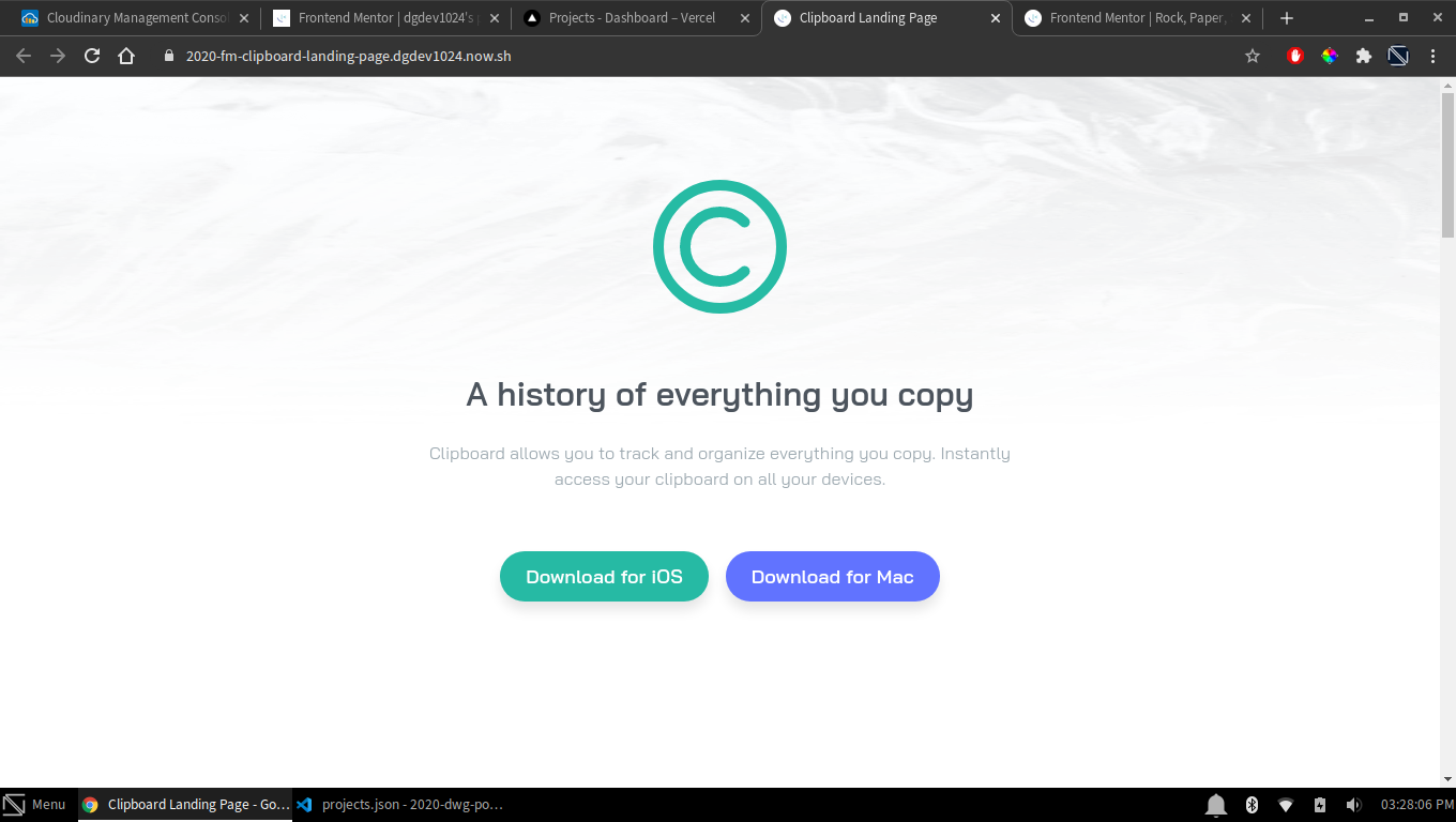 Clipboard Landing Page
