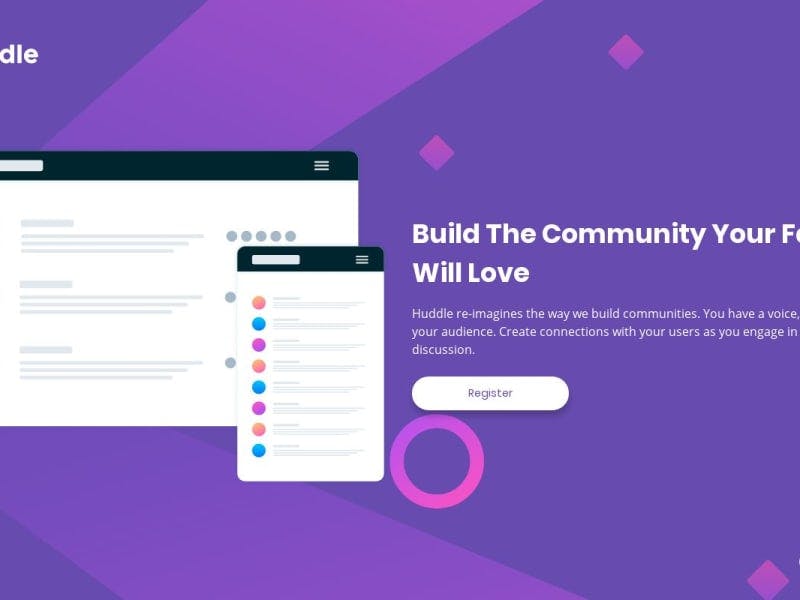 Huddle Landing Page with Single Introductory Section